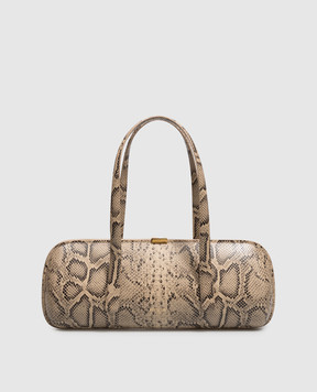 Thierry Mugler Aurora beige leather bag with reptile print 26F10SA00609000