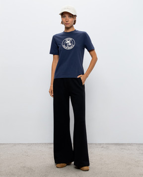 Palm Angels Blue t-shirt with logo print PAWAA006JR006