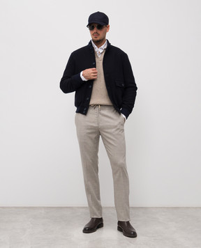 Pini Parma Beige wool and cashmere sweater POLORIBTAUPE