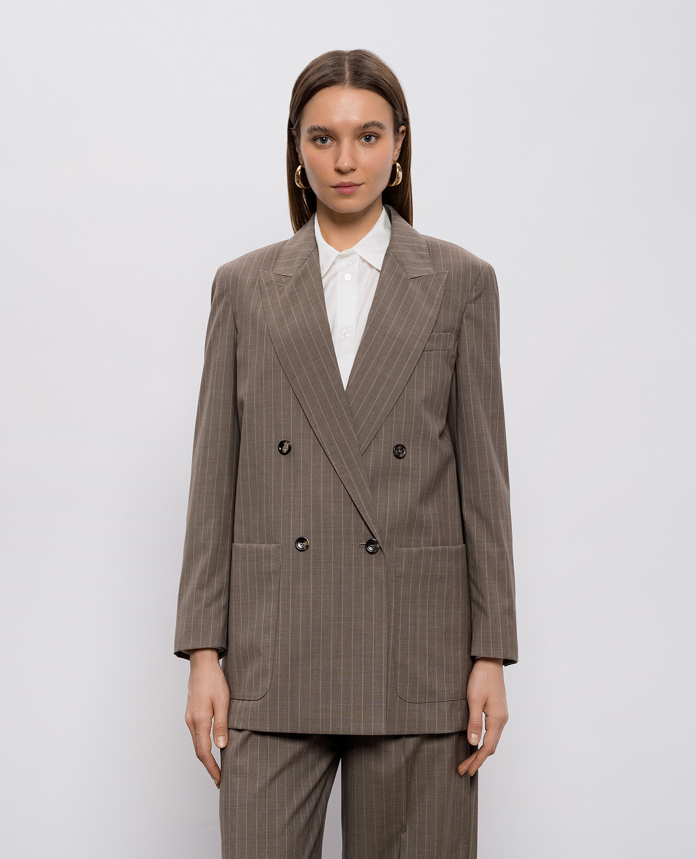 MXMACCIAIO brown double-breasted wool jacket Max Mara 3