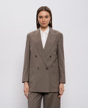 Max Mara MXMACCIAIO brown double-breasted wool jacket MXMACCIAIO