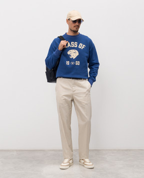 Valentino Blue sweatshirt with print 8V3MF29NBAU