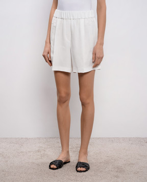 Brunello Cucinelli White linen shorts MH126P8955