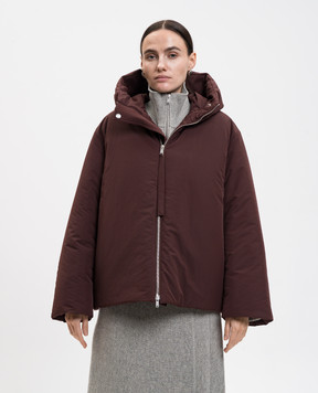 Jil Sander Brown down jacket with brand patch J40AF0178J74276
