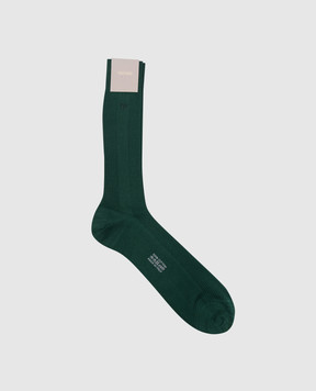Tom Ford Green socks with monogram embroidery KKS001YMC045