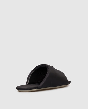 Maison Margiela MM6 Black flip-flops with textured emblem S66WP0125P7705