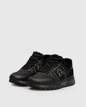 Premiata Black Lander combination sneakers with fur LANDER8658M