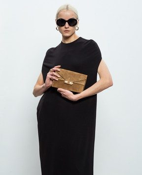 Tom Ford Brown suede cross-body bag AUBE S0531LCL071P