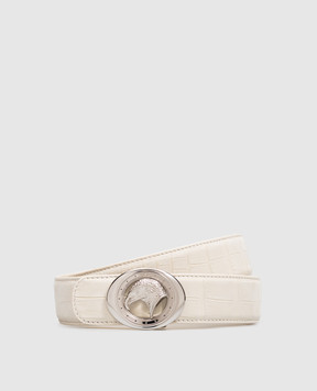 Stefano Ricci Ivory crocodile leather belt with nubuck effect N381CNC544P