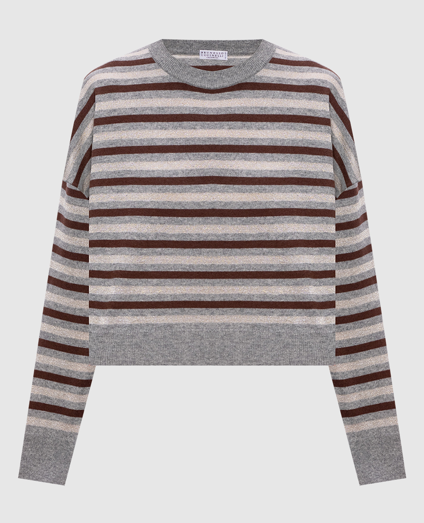 

Gray striped wool, cashmere and silk sweater Brunello Cucinelli, Grey