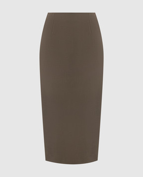 Thierry Mugler Khaki pencil skirt with wool 26F1JU06001035