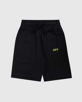 Off-White Children's black shorts with Off print 44BCI001S26F002