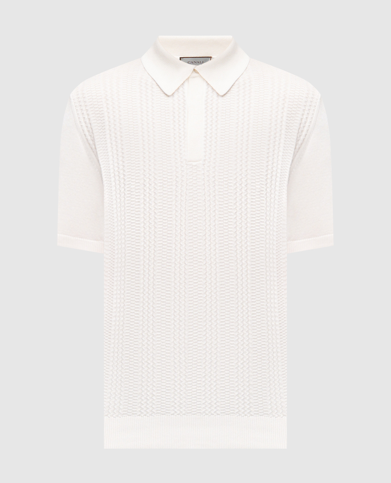 

White polo shirt with a pattern Canali