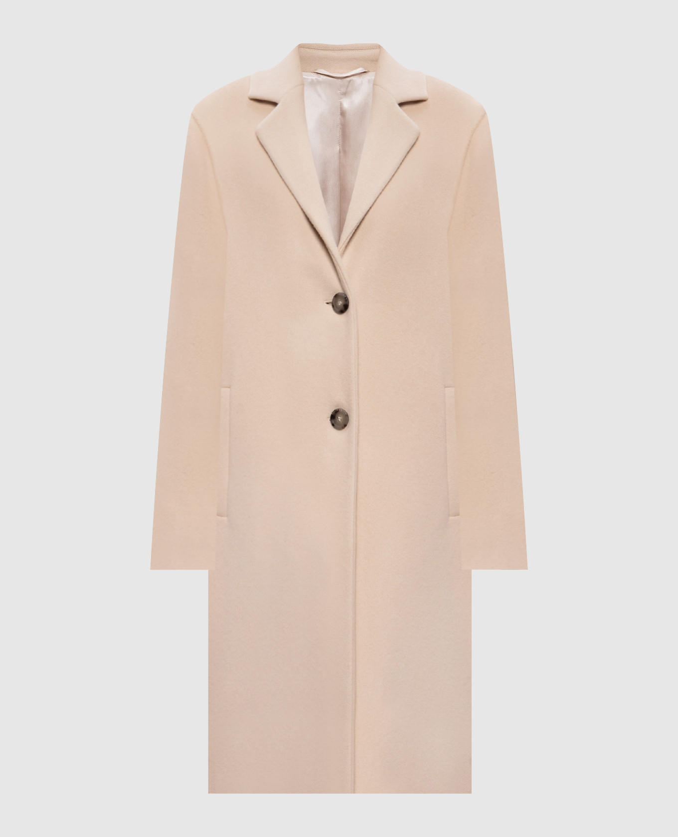 Beige coat with wool and cashmere
