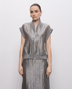 Peserico Gray vest with linen E0316705032