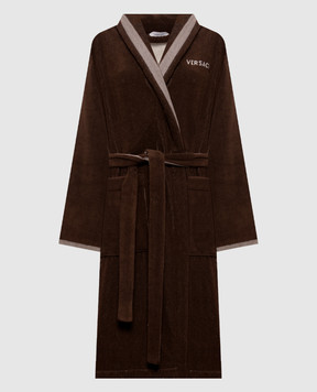 Versace Brown terry robe with Medusa pattern 10242151A17767