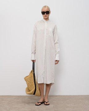 Toteme White striped silk shirt dress 253WRT0579FB0439