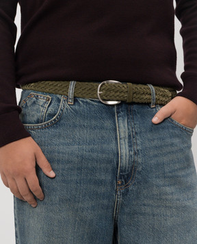 Orciani Khaki Plot Suede Weave Belt U08318SUP