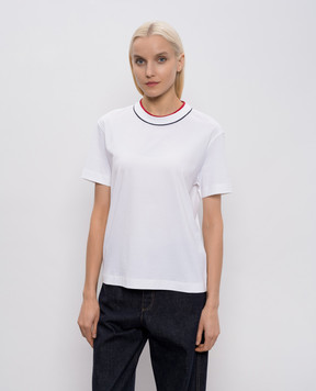 Brunello Cucinelli White T-shirt with contrast trim M0T81VT500