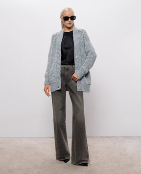 Ermanno Scervino Life Blue alpaca wool cardigan D494N503IJT