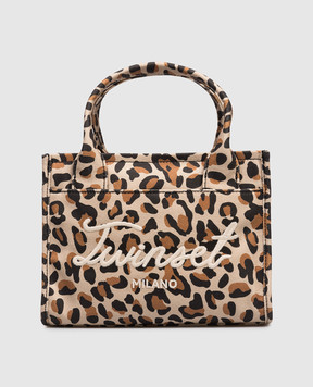 Twinset Beige leopard print tote bag 261TB7290