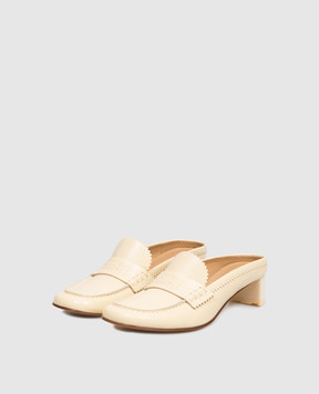 Maison Margiela MM6 Yellow leather mules with embossed logo S66WX0074P7560