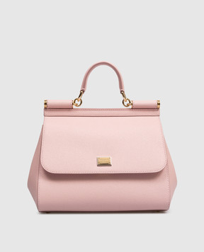 Dolce&Gabbana Pink Sicily leather bag with logo BB6002B1001