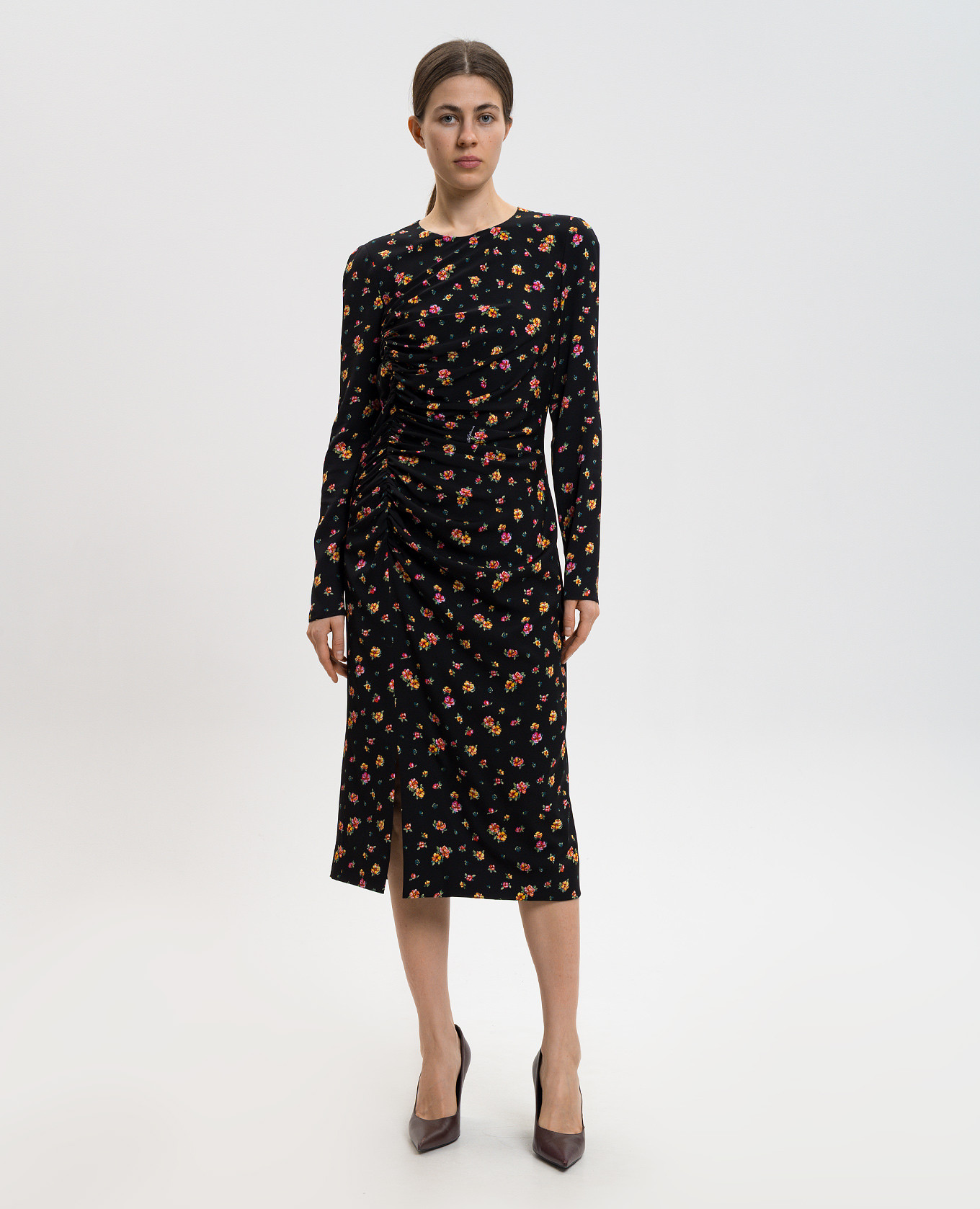 

Black midi dress with printed silk Dolce&Gabbana