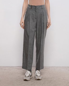 Peserico Gray wool and cashmere pants A0458203358