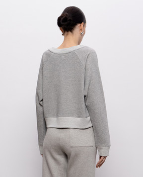 Victoria Beckham Grey melange sweatshirt with print 1326JSS007532B