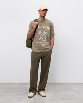 Balmain Balmain Plage khaki T-shirt GH0EG000GF58