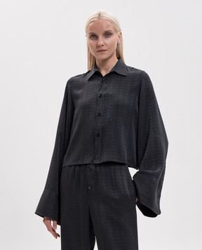Maison Margiela MM6 Black blouse with logo pattern S52DT0044M36007