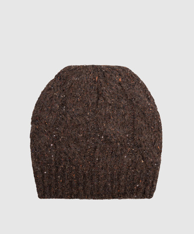 Brown hat with alpaca wool and silk