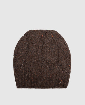 Peserico Brown hat with alpaca wool and silk S36230F03B9202