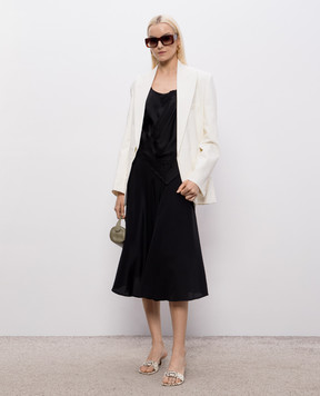 Victoria Beckham Black midi dress with silk 1226WDR007331A