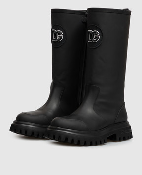 Dolce&Gabbana Children's black combination boots with fur D11436A3M463738