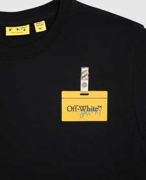 Off-White Children's black T-shirt with Arrow Tape print 44BAA002F26J005
