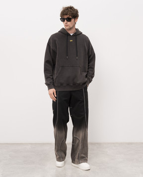 Off-White Black hoodie with Fallen Caravaggio print 44MBB085S26F00B