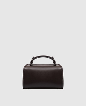 Peserico Brown leather bag with embossed logo A38398C0CC884