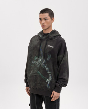 Off-White Dark Caravaggio print khaki hoodies 44MBB085S26F00D