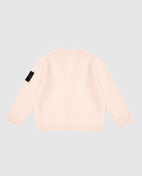 Stone Island Children's pink cardigan, hat and plaid set with wool and cashmere L2S16M200001S0M10