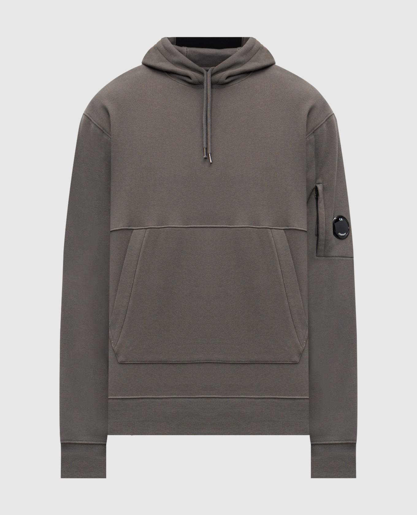 

Khaki hoodies with logo patch C.P. Company