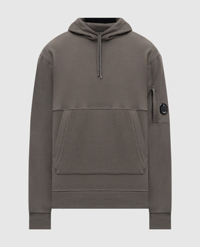 C.P. Company Khaki hoodies with logo patch MSS714A005086W
