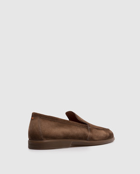 Santoni Brown suede loafers with a degraded effect MGAG18829TGRSEAA