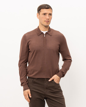 Enrico Mandelli Brown wool polo shirt 4K167A5274