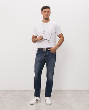 Dolce&Gabbana White T-shirt with textured patch G8PV1TG7Q1Q