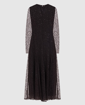 Twinset Brown lace midi dress 262TF2080