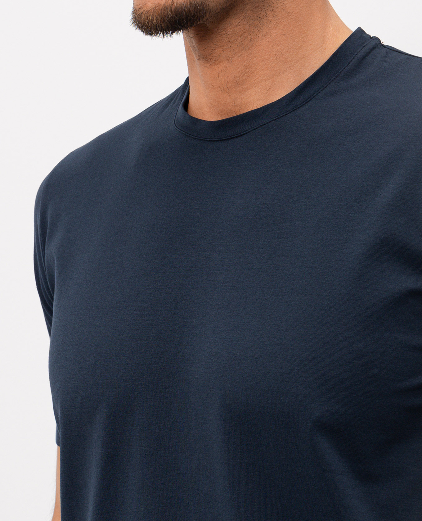 

Blue T-shirt with engraved logo Enrico Mandelli