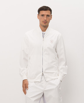 Brunello Cucinelli White sports jacket with logo print MB4229084T