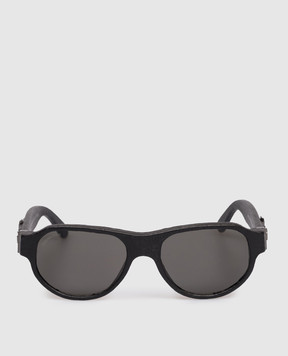 Stefano Ricci Black leather glasses SG006UVTCARI